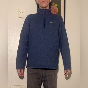 Columbia Blue Quarter Zip Pullover